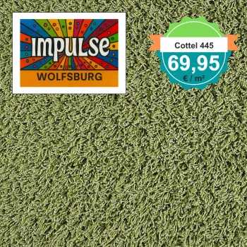 Draufsicht JAB Cottel 445 Grün – Teppichboden, Farbe Grün, Preis 69,95 €/m²